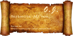 Osztovits János névjegykártya