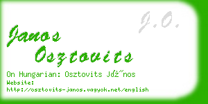 janos osztovits business card